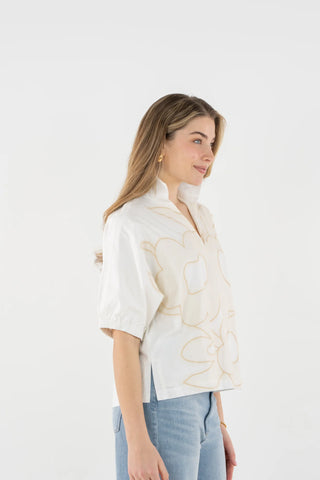 Poppy Top - Beige Bloom