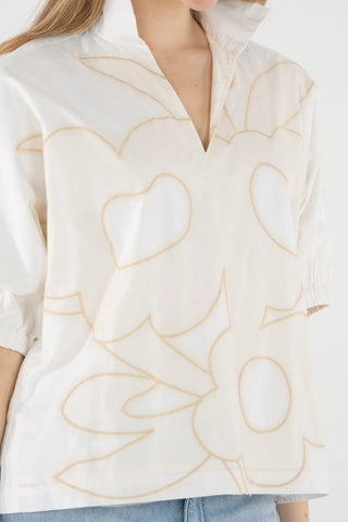 Poppy Top - Beige Bloom