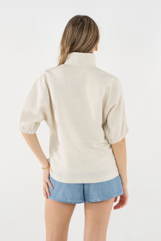 Poppy Top - Sandshell Linen