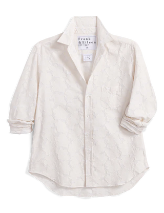 Frank and Eileen Relaxed Button - Up Shirt - Textured Natural Flowers