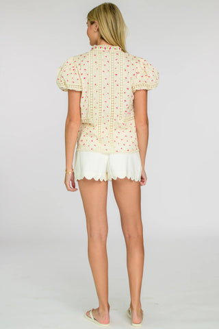 Short Sleeve Emily Top - Mini Cherries