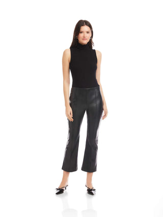 Fifteen Twenty Sigourney Pintuck Pants Faux Leather - Black