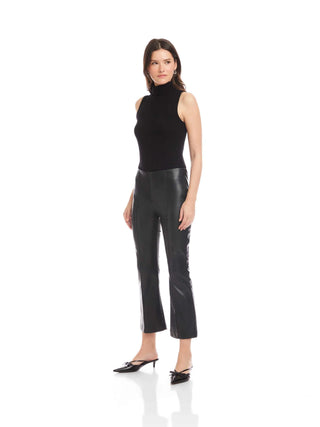 Fifteen Twenty Sigourney Pintuck Pants Faux Leather - Black