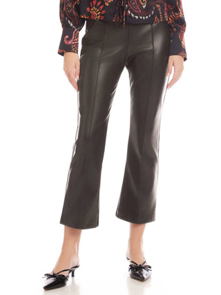 Fifteen Twenty Sigourney Pintuck Pants Faux Leather - Brown