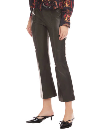 Fifteen Twenty Sigourney Pintuck Pants Faux Leather - Brown