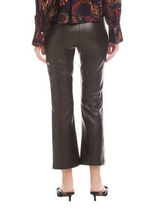 Fifteen Twenty Sigourney Pintuck Pants Faux Leather - Brown