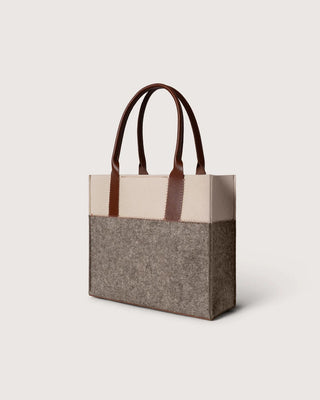 Graf Lantz Jaunt Merino Wool Midi Tote - Ash Brown/ Feather