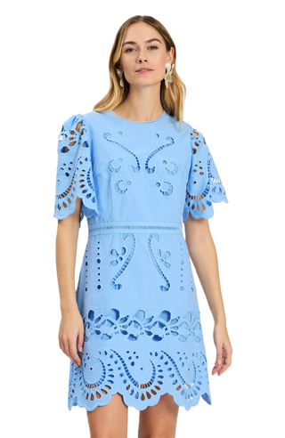 Tyler Boe Lacey Mini Dress - Vista Blue