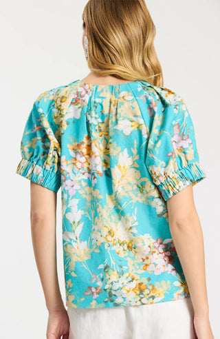 Tyler Boe Skylar Blouse - Bleach Aqua