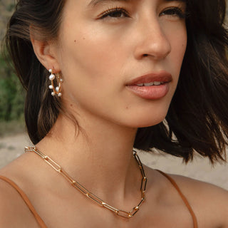 Mini Isla Hoops - White Gold
