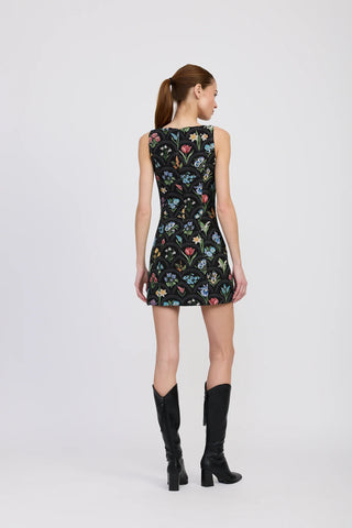 Daphne Sheath Mini Dress - Black Multi