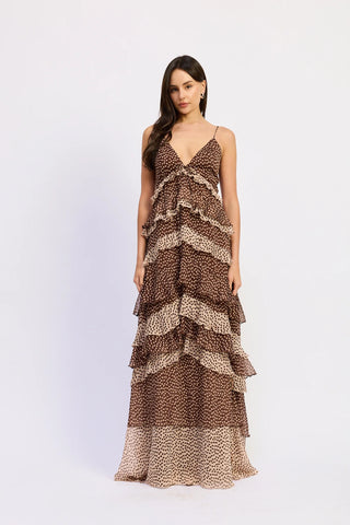 En Saison Diana Maxi Dress - Brown Ivory