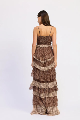 En Saison Diana Maxi Dress - Brown Ivory
