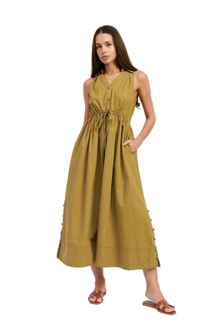 En Saison Elin Midi Dress - Olive