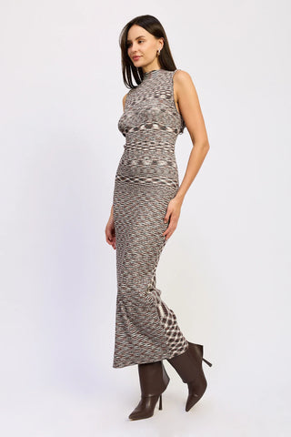En Saison Lila Maxi Dress - Brown Multi