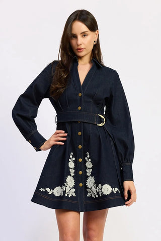En Saison Carol Mini Dress - Indigo