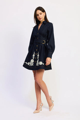 En Saison Carol Mini Dress - Indigo