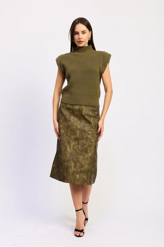 En Saison Margot Sweater Vest - Olive
