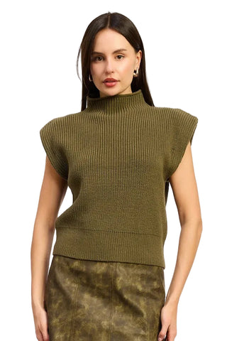 En Saison Margot Sweater Vest - Olive