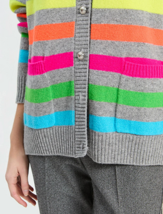 Vilagallo Cardigan Neon Stripe