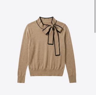 Vilagallo Bow Sweater Camel