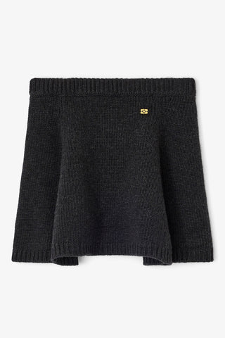 Chunky Wool Mix Mini Skirt - Phantom