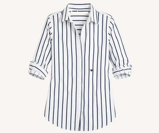 Mia Mr. Sharpie Stripe Shirt - White/Indigo Blue