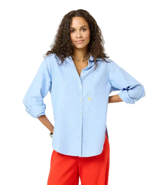 Kerri Rosenthal Mia Lightweight Oxford Shirt - Blue