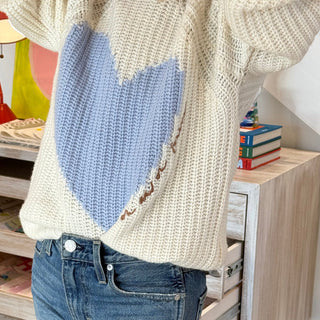 Ricki Imperfect Heart Sweater - Cream