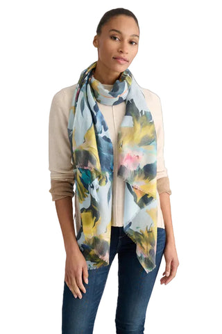 Kinross Highland Blooms Print Scarf - Horizon Multi