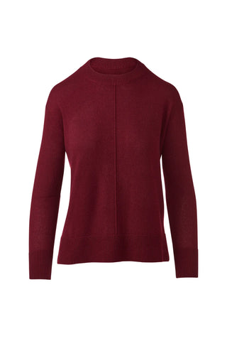 Hi Low Seamed Crew - Cordovan
