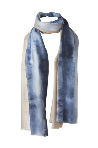 Kinross Watercolor Dot Scarf - Navy Multi