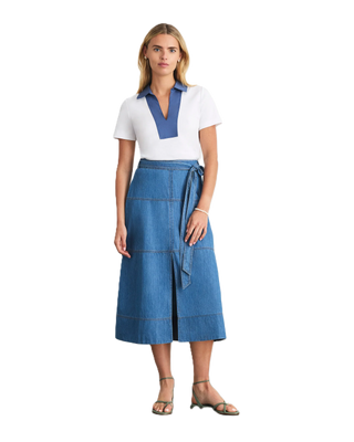 Tanya Taylor Hudley Skirt - Medium Indigo Blue