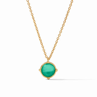 Honeybee Solitaire Necklace - Iridescent Emerald Green
