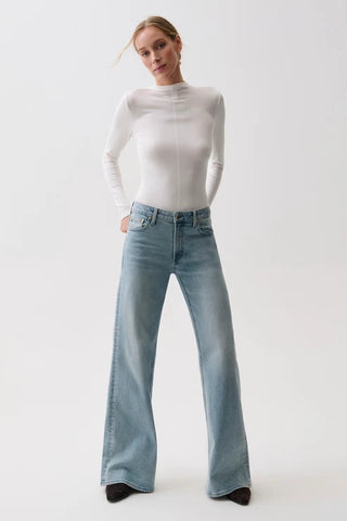 Pistola Vivian Med Rise Wide Leg - Sea Haze