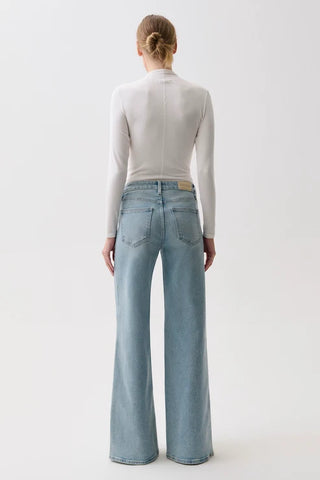 Pistola Vivian Med Rise Wide Leg - Sea Haze