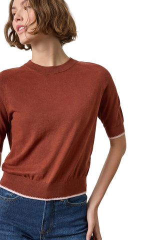 Lilla P Crewneck Saddle Sleeve Sweater - Maplewood