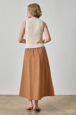 Lilla P Mixed Media Mock Neck Dress - Rope
