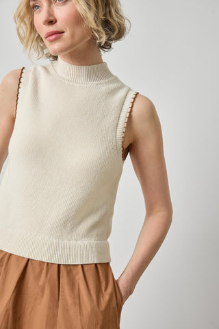 Lilla P Mixed Media Mock Neck Dress - Rope