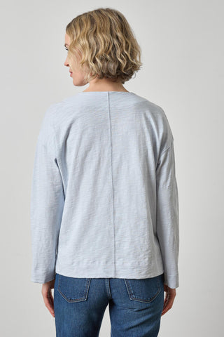 Keyhole Easy Cuffed Tee - Glacier