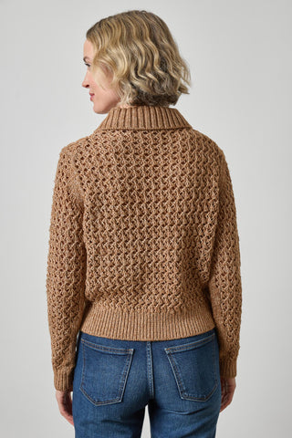 Lilla P - Textured Polo Sweater Hazelnut