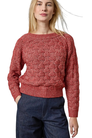 Lilla P Long Sleeve Ballet Neck Sweater - Oxblood