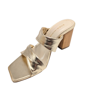 Alia Leather Heel - Gold Metallic