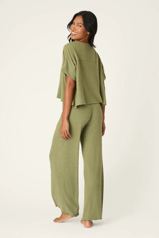 PJ Salvage Melange PJ Set - Dark Olive