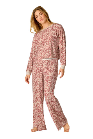 PJ Set Boyfriend Boxer - Dark Wine