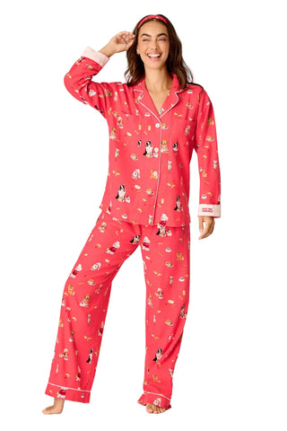 PJ Set Flannel - Dark Coral