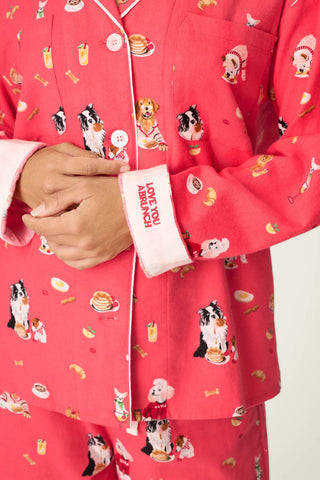 PJ Set Flannel - Dark Coral
