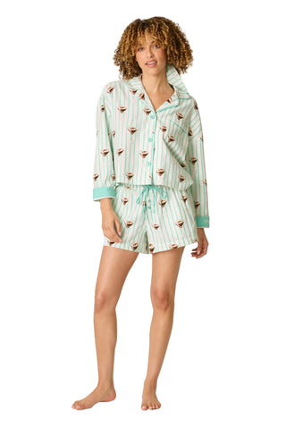 PJ Set Flannel - Pool Blue