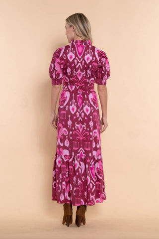 Birdie Dress - Merlot Ikat