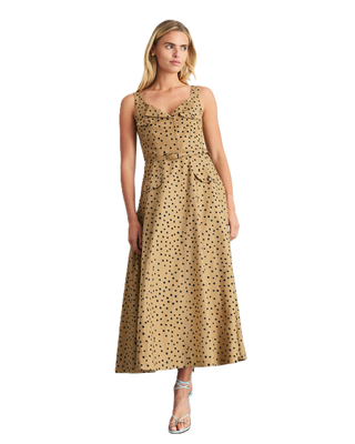 Solene Dress - Dark Khaki/Black